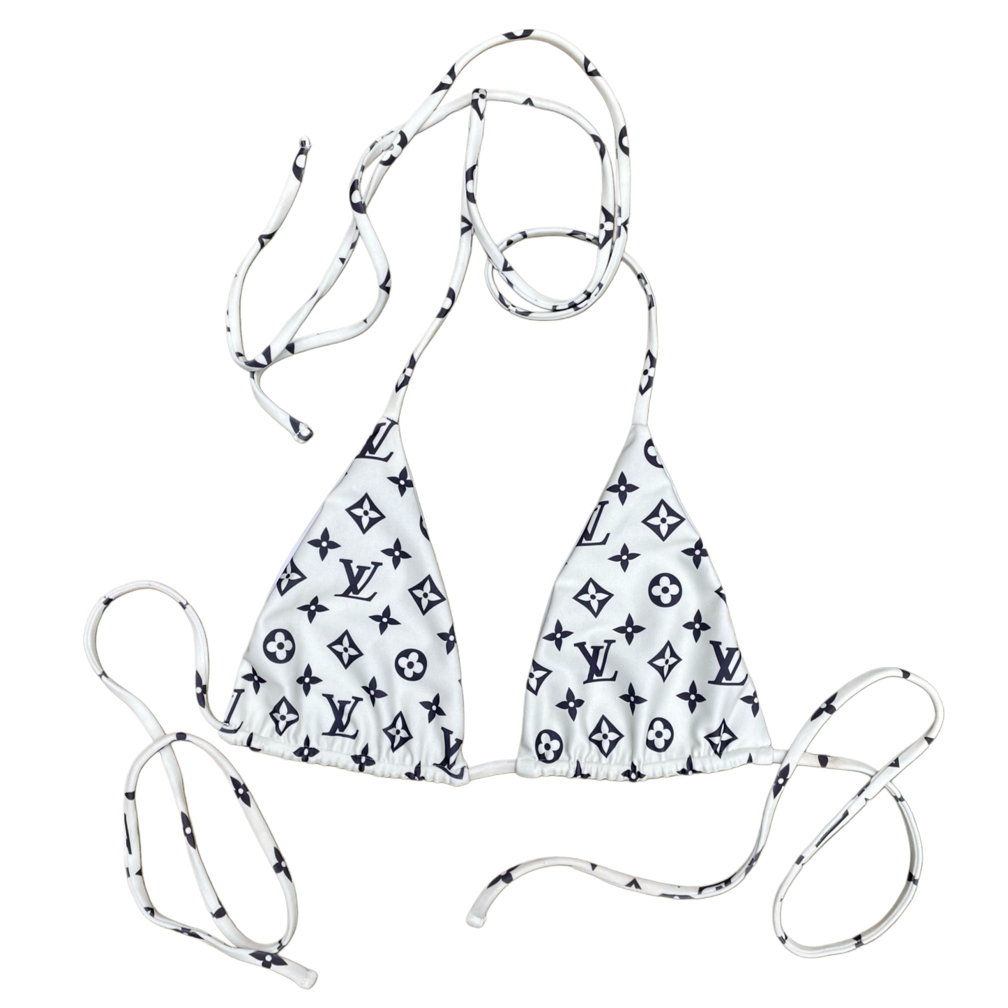 LV CREAM BIKINI TOP