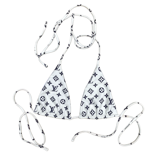 LV CREAM BIKINI TOP