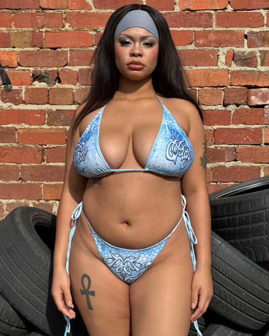 EAT PLAY LOVE BIKINI TOP ICE BLUE